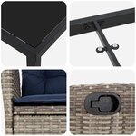 vidaXL Ensemble de salle à manger pour jardin 9 Pièces Gris et Noir Rotin