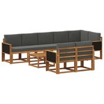 vidaXL Ensemble de canapés d'extérieur 9 Pièces Naturel et Anthracite