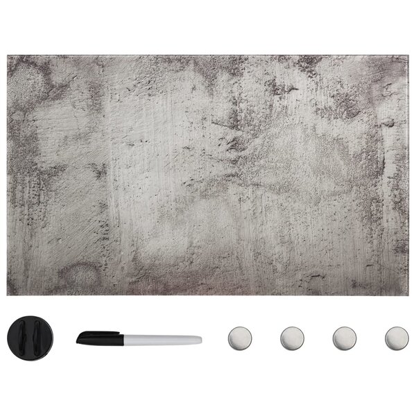 Tableau magnétique panneau écriture école maison bureau mural verre 100 x 60 cm gris 02_0045496