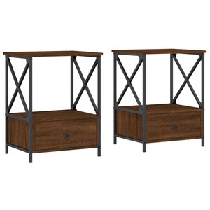 vidaXL Tables de chevet 2 Pièces chêne marron 50x41x65 cm bois ingénierie