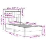 vidaXL Lit bibliothèque sans matelas blanc 75x190cm bois de pin massif