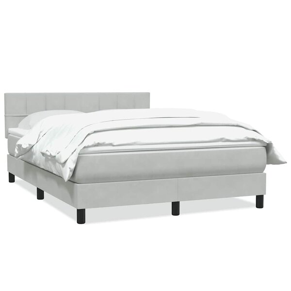 vidaXL Sommier à lattes de lit et matelas gris clair 160x220cm velours