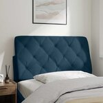 vidaXL Coussin de tête de lit bleu 100 cm velours