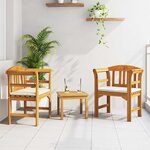 vidaXL Ensemble de salon Rose de jardin 3 Pièces Naturel