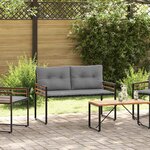 vidaXL Banc à couches en bois avec coussin Gris clair 114 x 55 x 77 cm