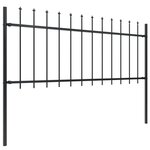 vidaXL Clôture de jardin avec dessus en lance Acier 17 x 0 8 m Noir