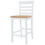 vidaXL Table et chaises de bar 5 Pièces Bois massif Marron et blanc