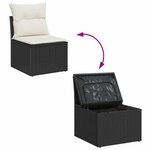 vidaXL Ensemble de canapé de jardin 9 Pièces Noir  Crème 90 x 55 x 71 cm