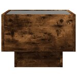 vidaXL Table de chevet avec LED infini chêne fumé 40x40x30 cm