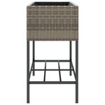 vidaXL Jardinières avec étagère 2 Pièces gris 90x40x75 cm résine tressée
