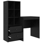 vidaXL Bureau avec tiroir avec étagère avec stockage 2 Pièces Chêne noir