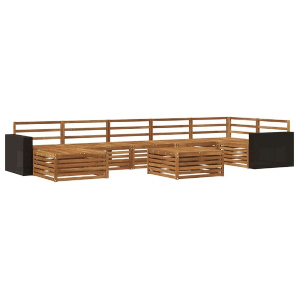 vidaXL Ensemble de canapés d'extérieur 8 Pièces Naturel