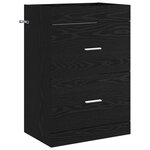 vidaXL Meuble sous lavabo de salle de bain Chêne noir