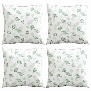 vidaXL Coussins Éparpillés 4 pc Tissu en Polyester Motif feuilles