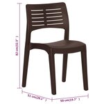 vidaXL Chaises de jardin lot de 2 Moka Polypropylène
