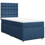 vidaXL Sommier à lattes de lit avec matelas Bleu 90x200 cm Tissu