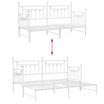 Lit daybed vidaXL avec tiroir blanc 80x200 cm en acier