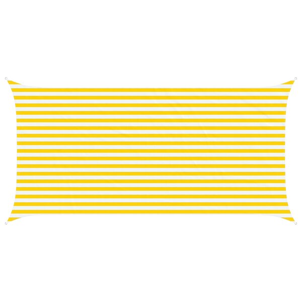 vidaXL Voile d'ombre Jaune et blanc 2 5 x 5 m 100   polyester Oxford