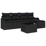 vidaXL Ensemble de canapé de jardin 6 Pièces Beige Poly rotin