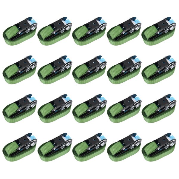 vidaXL Sangles d’arrimage à cliquet 20 Pièces 800 daN 6 m Vert