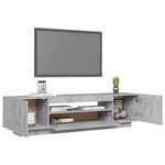 vidaXL Meuble TV avec lumières LED gris béton 160x35x40 cm