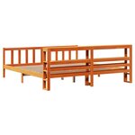 vidaXL Cadre de lit et tête de lit cire marron 200x200 cm bois de pin