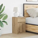 vidaXL Armoire de chevet LED chêne artisanal 38 x 34 x 61 cm