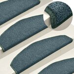 vidaXL Tapis d'escalier 15 pièces 65 x 24 x 4 cm Vert foncé Demi-rond Grand