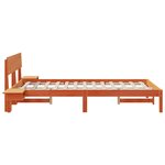 vidaXL Cadre de lit avec tête de lit Brun cire 140 x 190 cm Pin massif