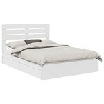 vidaXL Lit de Rangement Blanc 160 x 200 cm Bois d'ingénierie