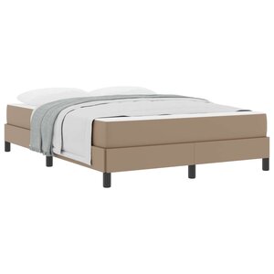 vidaXL Cadre de lit avec matelas Cappuccino 140 x 200 cm tissu