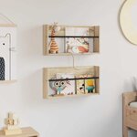 vidaXL Étagère à magazines 2 Pièces Chêne Sonoma 60 x 12 x 30 cm