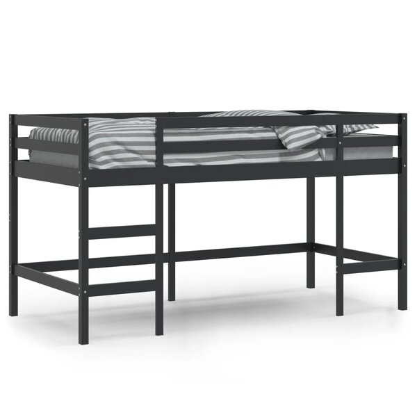 vidaXL Lit mezzanine d'enfants sans matelas avec échelle noir 90x200cm