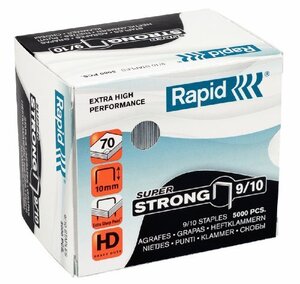 Boite de 5000 Agrafes Super Strong 9/10 galvanisées RAPID