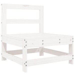 vidaXL Canapé central de jardin blanc bois de pin massif