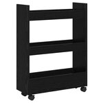 vidaXL Chariot de rangement étroit 3 niveaux Chêne noir Bois conçu
