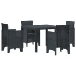 vidaXL Ensemble de salle à manger de jardin 5 Pièces Anthracite