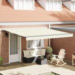 vidaXL Auvent Rétractable Crème 400x300 cm Polyester et Acier
