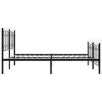 vidaXL Cadre de lit métal sans matelas avec pied de lit noir 180x200cm