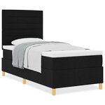 vidaXL Lit à ressorts noir 100x200 cm avec matelas en tissu