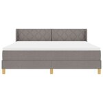 vidaXL Lit à Ressorts avec matelas Taupe 180 x 200 cm tissu