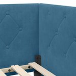 vidaXL Cadre de lit d'angle avec tête de lit Bleu 90 x 200 cm Velours