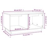 vidaXL Table basse Gris 80x50x40 cm Bois massif de pin