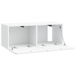 vidaXL Meuble TV mural 78 5 x 31 x 30 cm Blanc Bois d'ingénierie