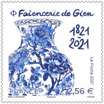 Timbre - Faïencerie de Gien - Lettre prioritaire