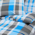 vidaXL Ensemble de housse de couette Bleu et gris 200x200 cm Coton