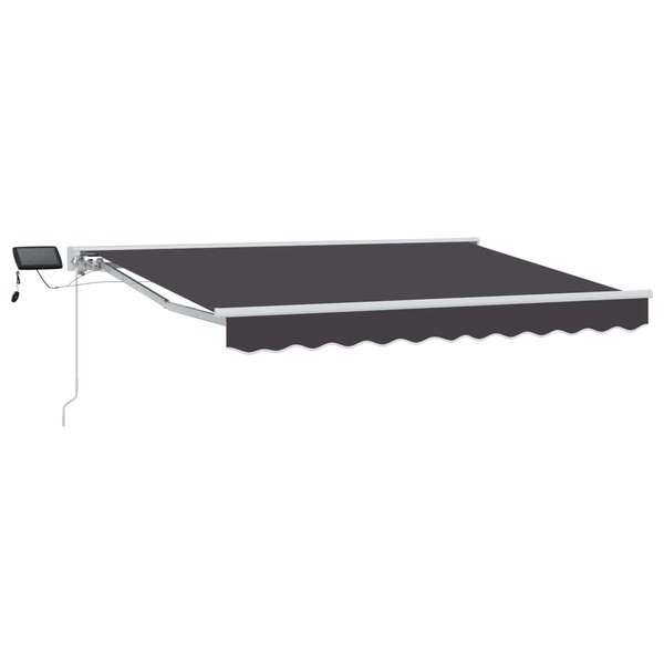vidaXL Cadre de store manuel avec LEDs Blanc et anthracite 3 x 2 5 m