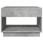 vidaXL Table basse avec LED infini gris béton 90x50x50 cm