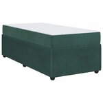 vidaXL Cadre de lit avec matelas Vert foncé 90 x 190 cm Velours