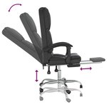 vidaXL Fauteuil de massage inclinable de bureau Noir Similicuir